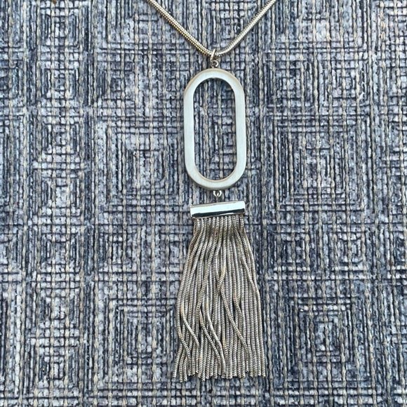 HALOGEN Necklaces silver Tone Snake Chain Geometric Shape Women Pendant - Picture 4 of 8